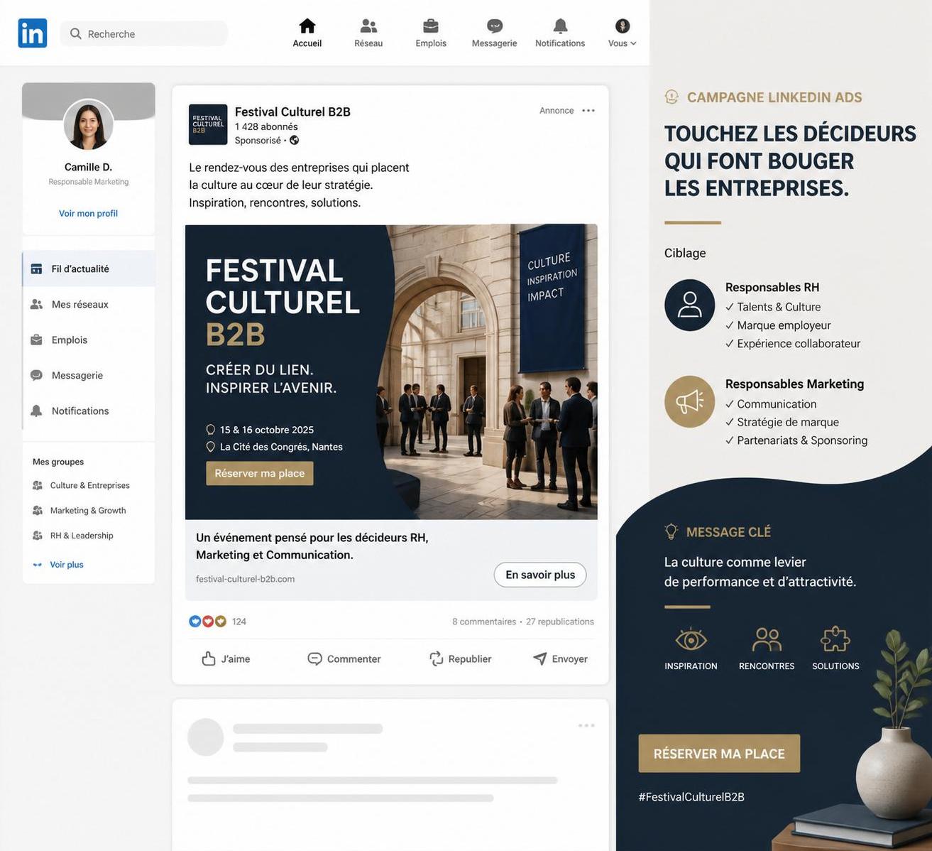 découvrez comment utiliser linkedin ads pour promouvoir vos événements culturels en ciblant efficacement le b2b avec un budget réduit. astuces et stratégies qui fonctionnent vraiment pour maximiser votre impact.