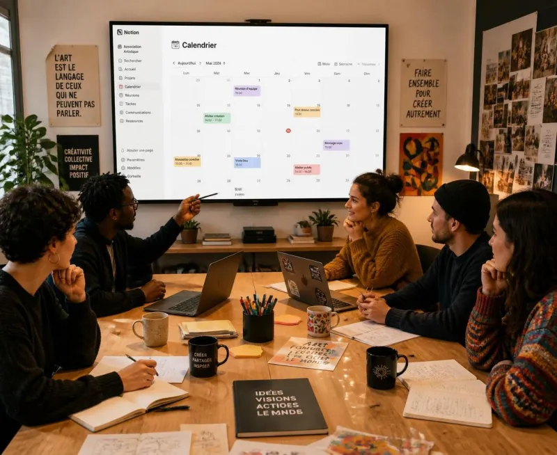 découvrez notre calendrier éditorial 2026 spécialement conçu pour les associations artistiques. modèle notion gratuit et prêt à l’emploi pour organiser facilement vos projets et événements.