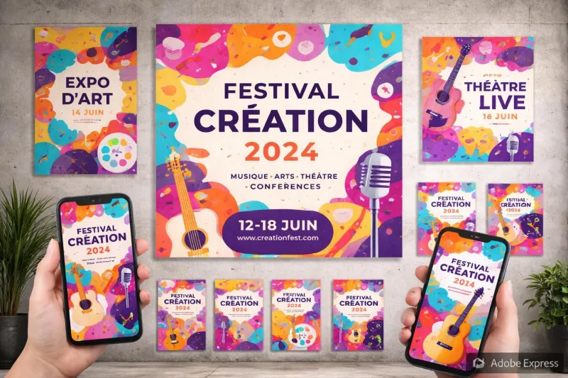 découvrez comment créer facilement une affiche d’événement culturel attrayante et adaptée aux réseaux sociaux grâce à adobe express. guide pas à pas pour un design percutant et professionnel.