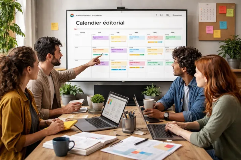 découvrez notre modèle de calendrier éditorial mensuel conçu sur notion, idéal pour organiser et planifier efficacement les activités et événements d'une compagnie de théâtre.