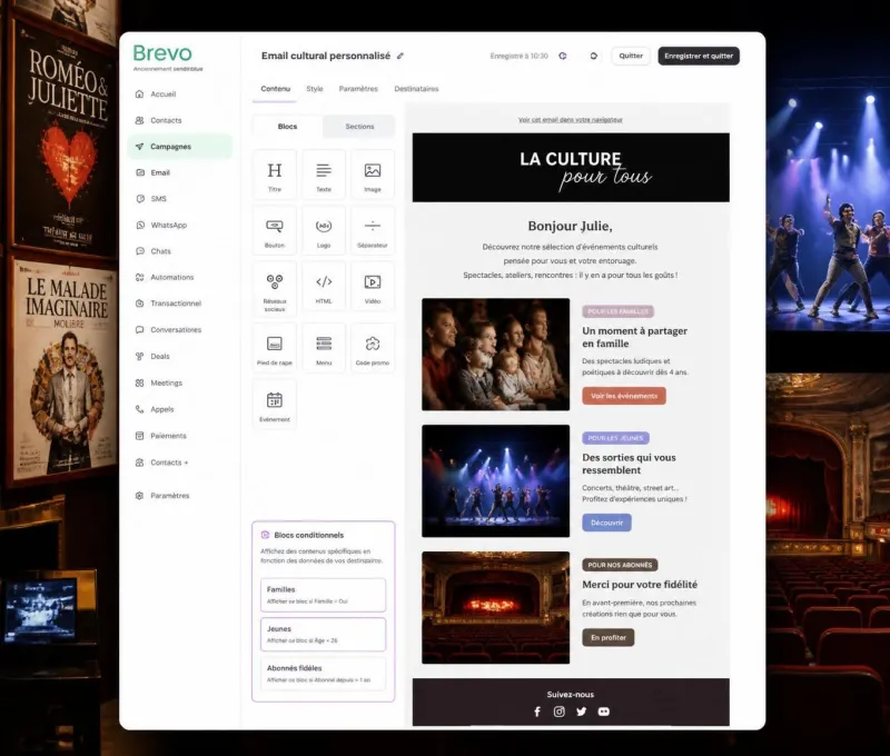 découvrez comment utiliser la segmentation et les automatisations brevo pour créer une newsletter culturelle avancée, conçue pour fidéliser votre audience sur 12 mois.
