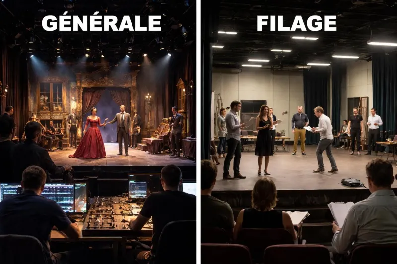 Quelle est la différence entre générale au théâtre et filage