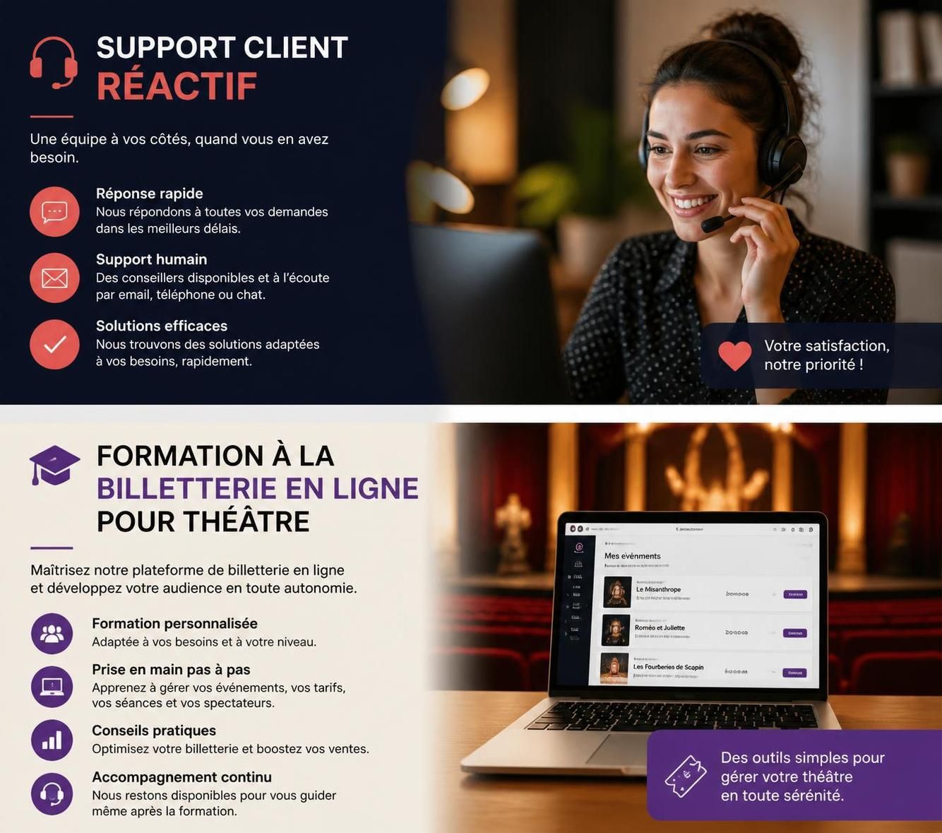 découvrez quel logiciel de billetterie choisir pour un théâtre afin de gérer efficacement vos ventes, simplifier l'organisation des événements et offrir une expérience optimale à vos spectateurs.