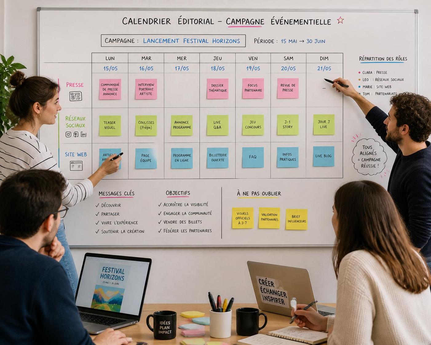 découvrez comment une stratégie cross-médias efficace permet de synchroniser presse, réseaux sociaux et site web pour maximiser l'impact de votre événement.